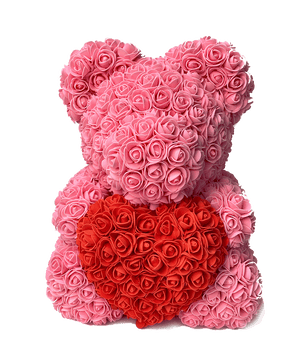Roses shaped into a bear hotsell
